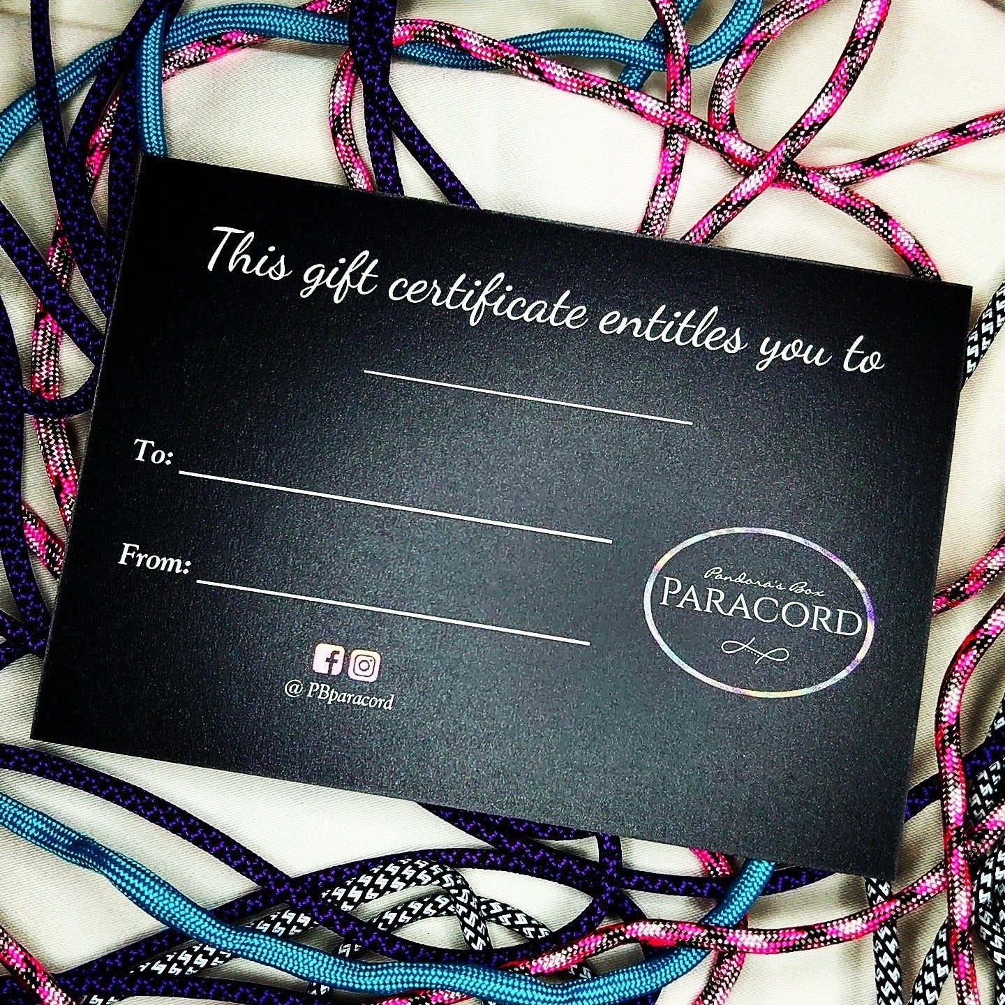 Pandora's Box Paracord GIft Card