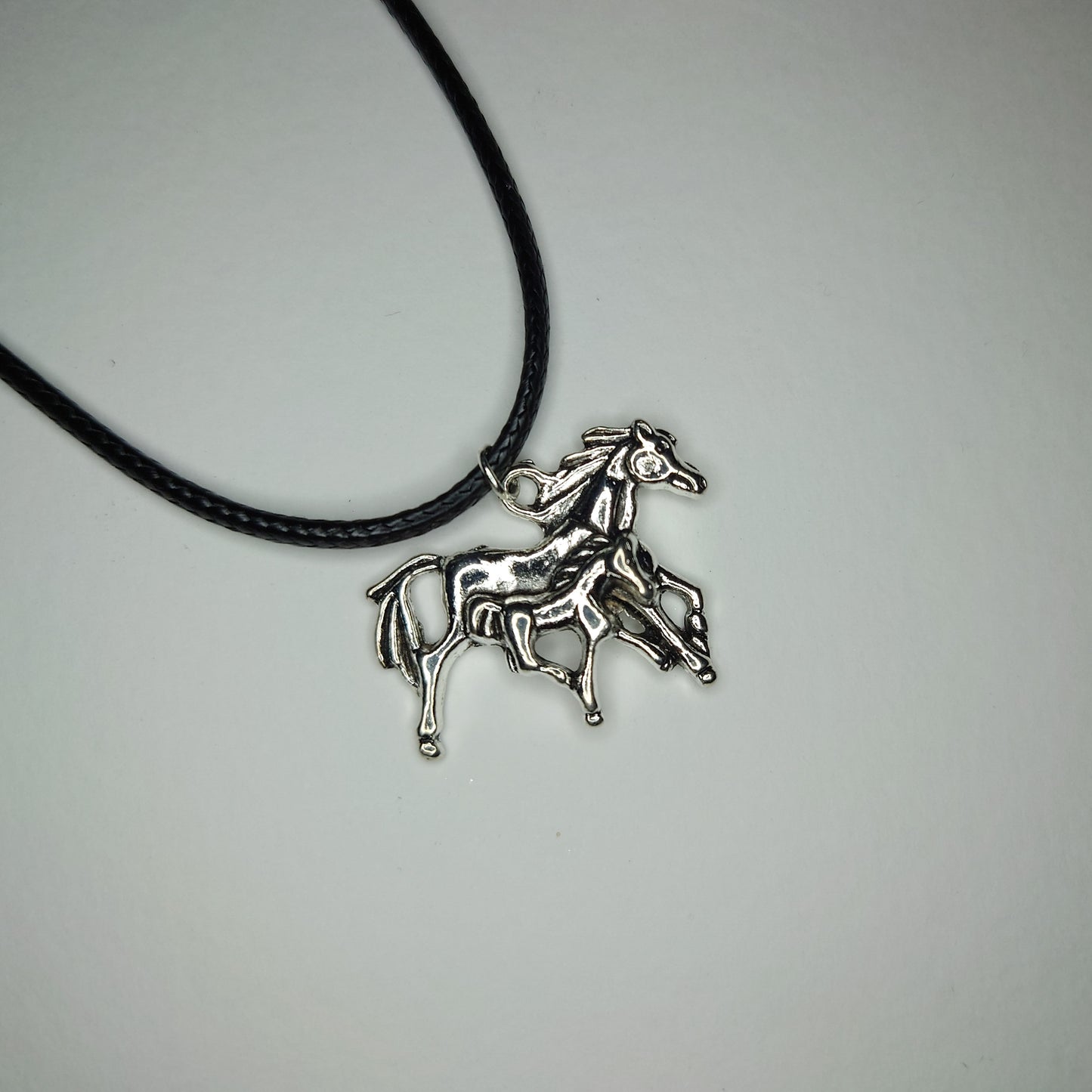 Running Mare & Foal Pendant Necklace